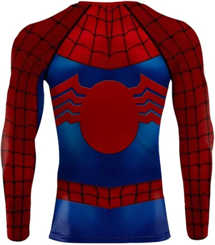 Vista 2 de HIMIC E77C - Camiseta deportiva, elástica, ajustada, de secado rápido, diseño de superhéroe en 3D, para cosplay
