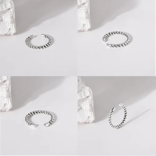 Vista 26 de CANDYFANCY Anillo de nudo celta de plata de ley 925 abierto para el dedo medio nudillo para mujer, tamaño ajustable 4-7