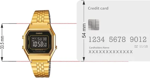 Vista 7 de Casio LA680WGA-1B Reloj de cuarzo de metal dorado para mujer Oro Digital