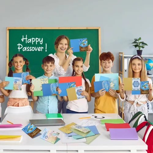 Vista 6 de 24 juegos de tarjetas de felicitación de Pascua con sobres, tarjetas de felicitación de Pascua, tarjetas de pesaj, regalos de vacaciones judías