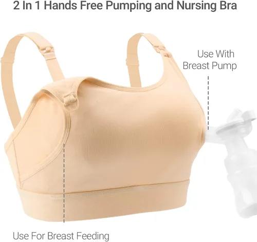 Vista 2 de Momcozy Brasier de bombeo con manos libres, brasier de lactancia ajustable para sostener bomba