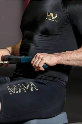 Vista 5 de Mava Sports playera ceñida mangas cortas para hacer ejercicios prenda interior para hombre