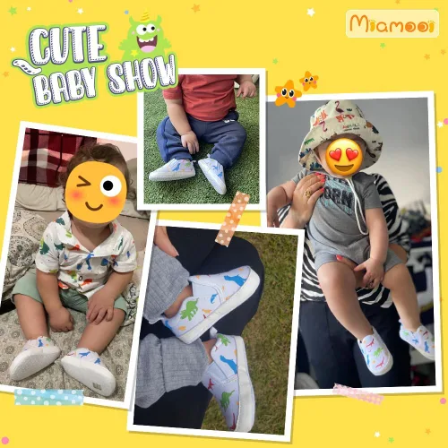 Vista 2 de Miamooi Zapatos deportivos para bebés, niños y niñas, suela suave, zapatos de primera caminata, informales, planos, ligeros, para cuna