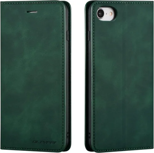 Vista 25 de QLTYPRI Funda para iPhone 6 Plus/6S Plus, cubierta de piel PU con tarjetero, funda tipo billetera con solapa magnética y a prueba de golpes - Vino