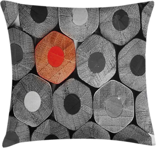 Vista 9 de Ambesonne Funda de cojín con diseño de naturaleza, bosque encantado en la temporada de otoño con hojas descoloridas, diseño de otoño brumoso