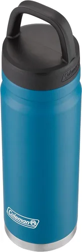 Vista 2 de Coleman Botella de agua de acero inoxidable aislada al vacío con tapa ancha a prueba de fugas, botella de agua duradera con asa de transporte