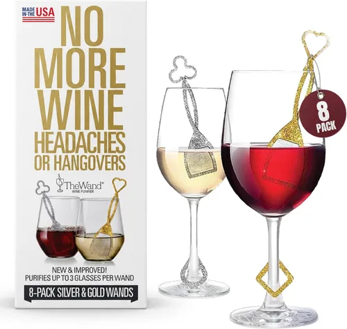 Vista 2 de PureWine - Filtros de varita rosa histaminas y sulfitos, puede reducir y aliviar las alergias y sensibilidades al vino, purificador airea el sabor