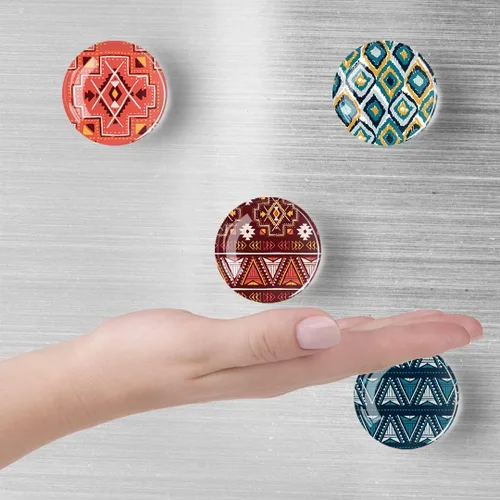 Vista 6 de 12 piezas de imanes de nevera de vidrio con fuerte magnetismo, adhesivo para nevera, decoración de nevera de cristal de estilo bohemio