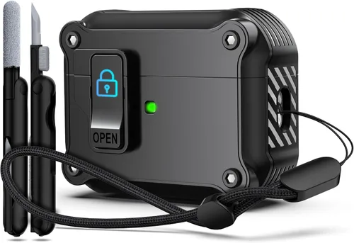 Vista 155 de R-fun Funda de carga compatible con AirPods de 2ª generación 2019, 1ª generación 2016, protección completa contra caídas, tapa desplegable