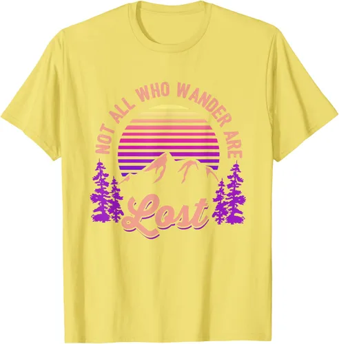 Vista 77 de Not All Who Wander Are Lost Vintage Mountains - Camiseta de senderismo, Negro, S