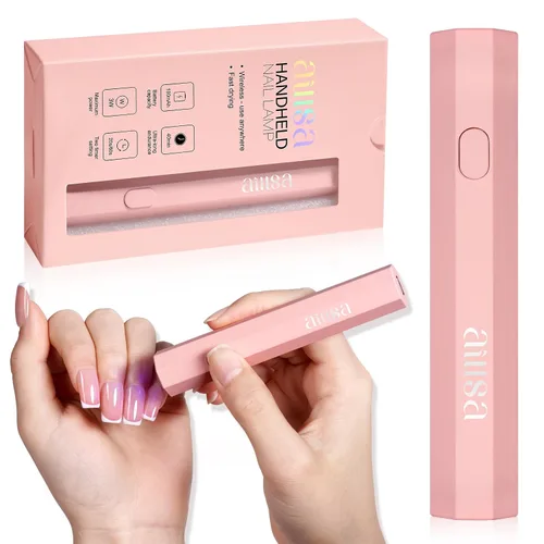 Vista 11 de AILLSA Mini luz UV para uñas, lámpara LED de mano para uñas, pequeña lámpara de uñas de gel, portátil, de secado rápido, inalámbrica para regalo
