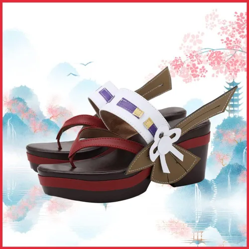 Vista 4 de COSGOGO Genshin Impact Yae Miko Cosplay - Zapatos de tacón alto para mujer