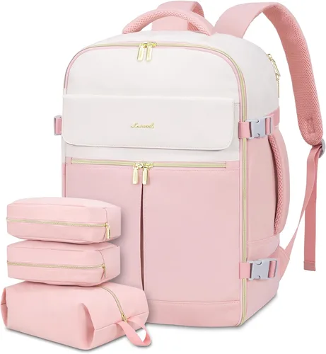 Vista 18 de LOVEVOOK: mochila de transporte de 40L, mochila de viaje para mujer con 3 cubos de embalaje