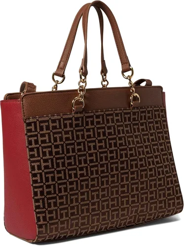 Vista 2 de Tommy Hilfiger Antonella II Convertible Satchel Square Monogram Jacquard