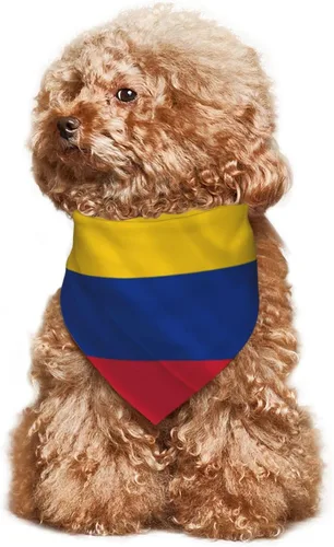 Vista 7 de Bufanda para perro con bandera de Colombia, bandana para mascotas, baberos para mascotas