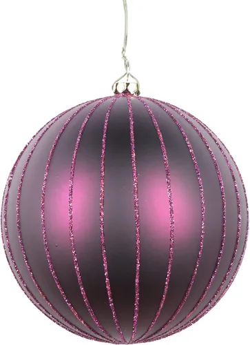 Vista 9 de Vickerman Adorno navideño de bola de avena mate con purpurina de 5 pulgadas. Incluye 4 piezas por bolsa.