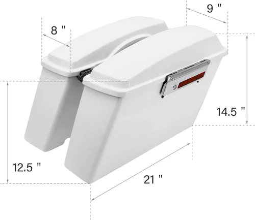 Vista 3 de Alforjas rígidas con soportes de conversión cromados para Harley Davidson 1984-2017 Softail Modelos FLST, FLSTC, FLSTF, FLSTN FLSTS, Rojo