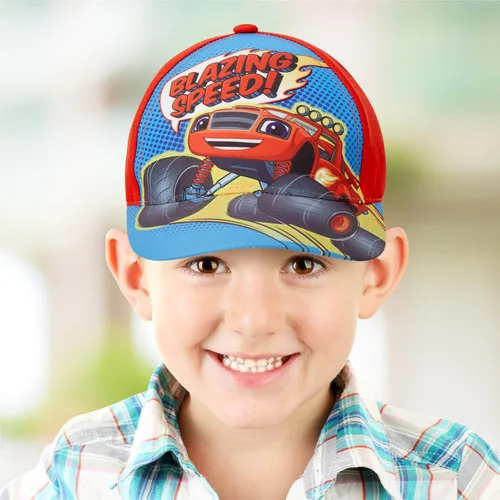 Vista 4 de Nickelodeon Blaze & The Monster Machines - Juego de 2 gorras de béisbol de algodón (edades 2-4)