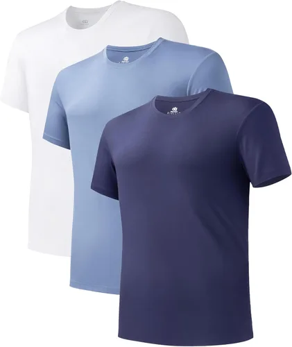 Vista 19 de DAVID ARCHY Paquete de 3/5 camisetas de cuello redondo transpirables