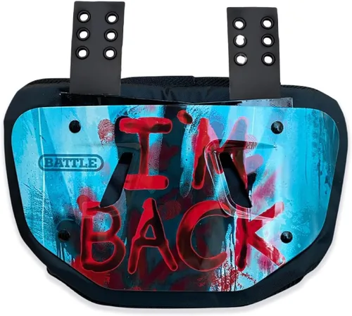 Vista 45 de Battle Sports Placa de espalda de fútbol novedosa – Protector de espalda inferior de carcasa dura con espuma contorneada para protección de alto