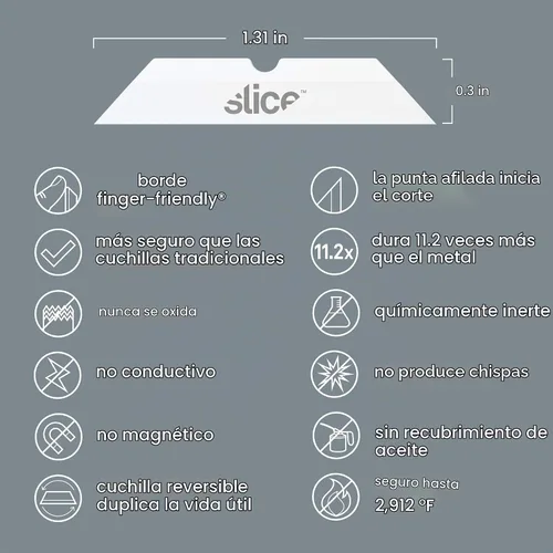 Vista 3 de Slice Corta cajas, Repuestos de cuchillas de cerámica Punta puntiaguda
