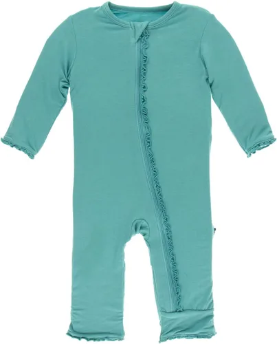 Vista 20 de KicKee Pants Mono sólido con volantes y cremallera Verde aloe