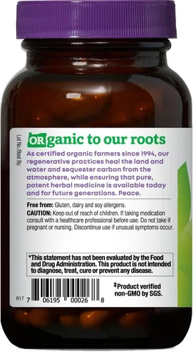 Vista 3 de Oregon's Wild Harvest Suplemento orgánico de raíz de diente de león Amargo herbario tradicional, 90 cápsulas veganas
