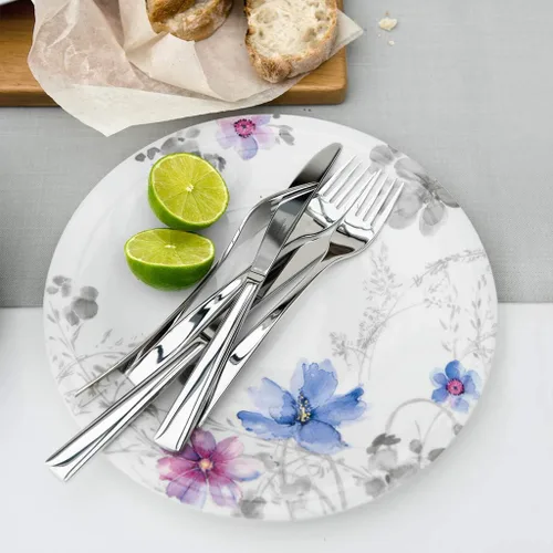 Vista 3 de Villeroy & Boch Mariefleur Gris Basic - Plato para desayuno, 8.3 in, porcelana, color blanco y multicolor