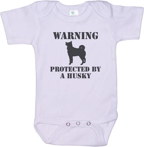 Vista 3 de Ebenezer Fire Advertencia protegida por un mameluco de perro husky/moderno para bebés Negro Ss