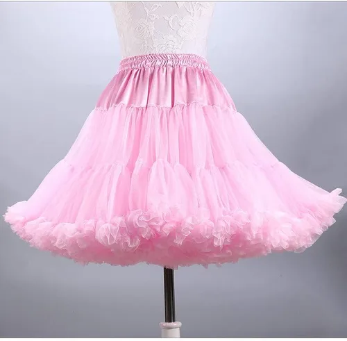 Vista 3 de PhilaeEC Women's Elastic Chiffon Petticoat Puffy Tutu Tulle Skirt Princess Ballet Dance Pettiskirts Underskirt Multi-Layer