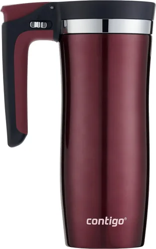 Vista 3 de Contigo Jarra para viaje con asa y cierre automático Autoseal, de acero inoxidable, con tapa fácil de limpiar, 473 ml.