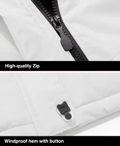 Vista 7 de MAGCOMSEN - Chaqueta de invierno para hombre, impermeable, abrigada, con forro polar y múltiples bolsillos
