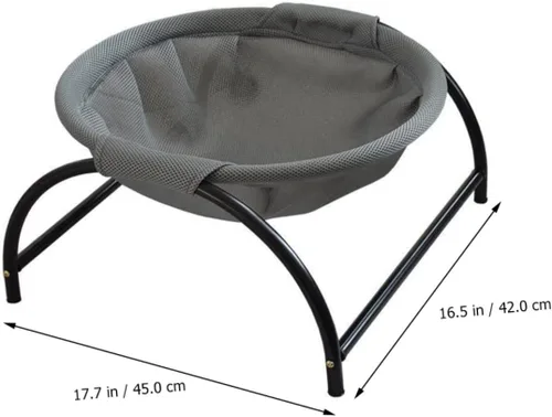Vista 6 de POPETPOP Cuna elevada transpirable para mascotas para gatos y perros, elegante cama de malla para uso en interiores y exteriores, cómoda