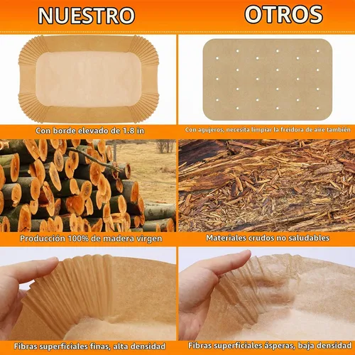 Vista 7 de Ninja Smart XL Air Fryer Liners - 120 Pcs Disposable Parchment Paper Rectangular For Ninja Foodi Air Fryer Accessories