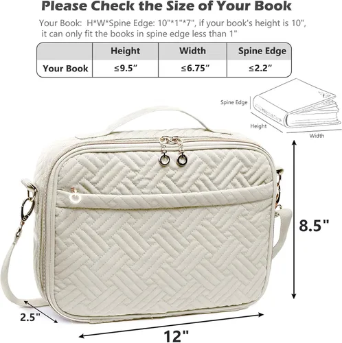 Vista 5 de Elegante funda para la Biblia de IMAGINING para mujer, funda para Biblia con asas y bolsas, gran regalo y protector de libros