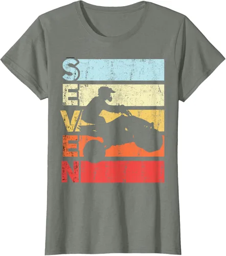 Vista 18 de ATV 7th Birthday Party ATV 4 Wheeler - Camiseta de cumpleaños temática cuádruple Negro