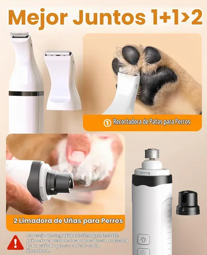 Vista 6 de oneisall Aspiradora de aseo para perros, molinillo de uñas para perros y kit de recortador de patas