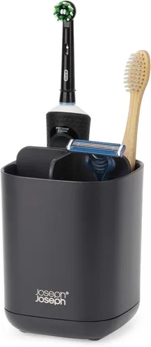 Vista 11 de Joseph Joseph Easy-Store - Soporte para cepillo de dientes, organizador de almacenamiento para baño, grande, negro mate
