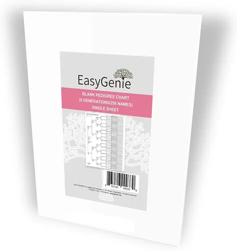 Vista 5 de EASYGENIE Gráfico del pedigrí (8 generaciones/256 nombres), hoja única