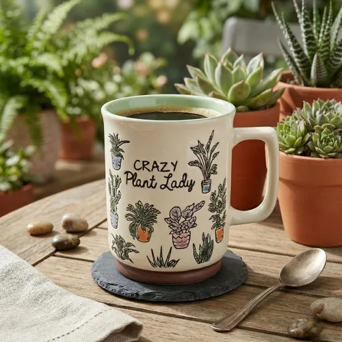 Vista 2 de Taza Crazy Plant Lady de 18 onzas