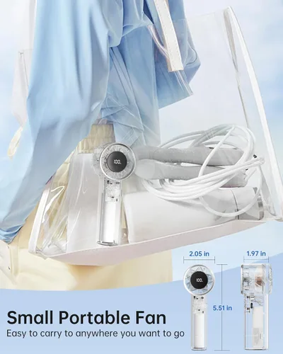 Vista 9 de TriPole Ventilador portátil mini ventilador turbo de mano para viajes, tiempo máximo de enfriamiento de 20 horas, ventiladores de batería recargable