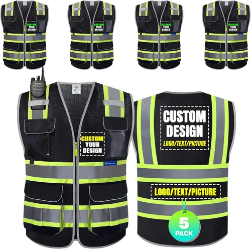 Vista 22 de BeautyWill Chaleco de Seguridad con Logo Personalizado Clase 2 Chaleco Reflectante de Alta Visibilidad Chaleco de Construcción Transpirable