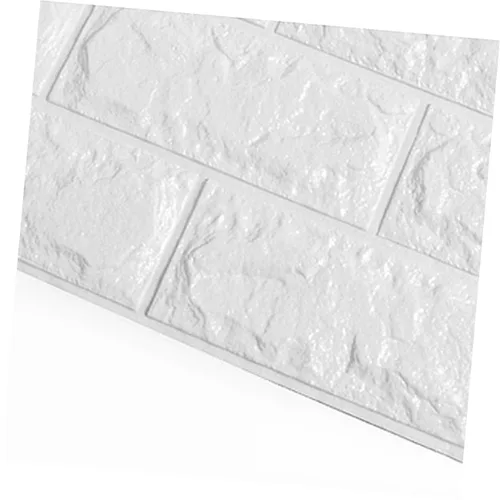 Vista 3 de Pegatinas Adhesivas de Grano de Ladrillo Arte de Pared para Sala Dormitorio Escuela 27.6x30.3 in Blanco