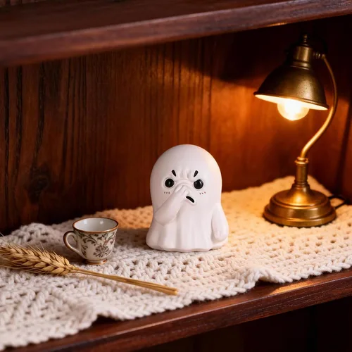 Vista 7 de orenm Figuras de fantasmas de nariz que sostiene la nariz, bonita decoración de Halloween, figuras de fantasmas de resina para interiores, divertida