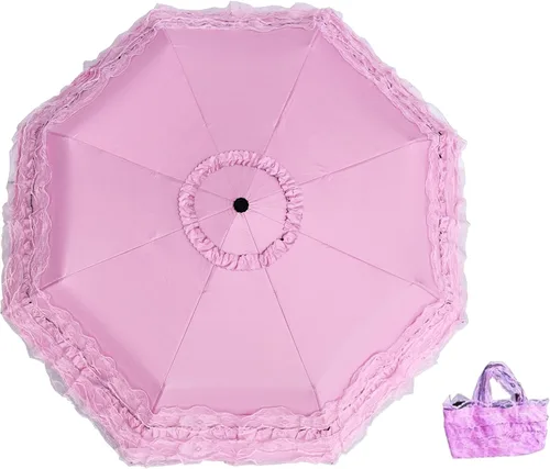 Vista 9 de WENDIN Sombrilla de encaje plegable vintage Paraguas gótico lluvia Anti-UV protección de encaje parasol cúpula Foto Props niñas sombrilla paraguas