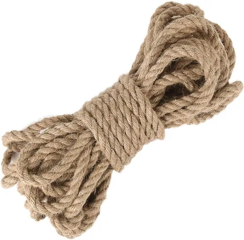 Vista 4 de Tenn Well Cuerda de yute de 0.472 in, cuerda gruesa y resistente de 33 pies para manualidades, jardinería, poste rascador de gatos, decoración