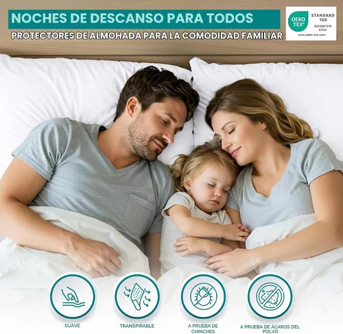 Vista 5 de Utopia Bedding - Funda de almohada impermeable con cremallera, 20 x 26 pulgadas, 2 unidades, estándar, color blanco Ultra Soft Pillow Encasements