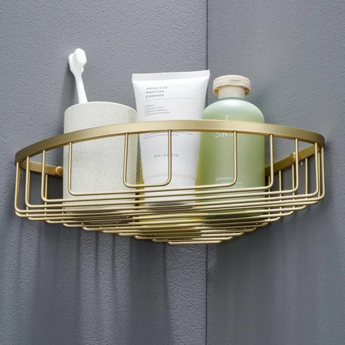 Vista 14 de Organizador esquinero para ducha, SUS304 de acero inoxidable, resistente al óxido, estante de almacenamiento montado en la pared para baño, cocina