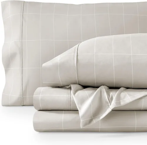 Vista 13 de Bare Home - Juego de sábanas estampadas, 1800 ultra suaves (individual, gris jaspeado) Deep Pockets 6 to 15 Inches, Breathable, Hypoallergenic