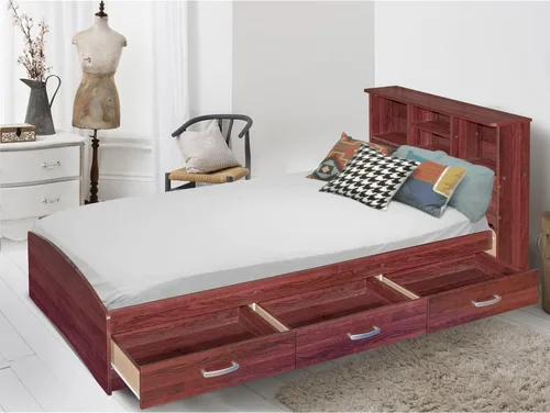 Vista 9 de Better Home Products Cama de madera California con capitanes individuales en haya Hayedo